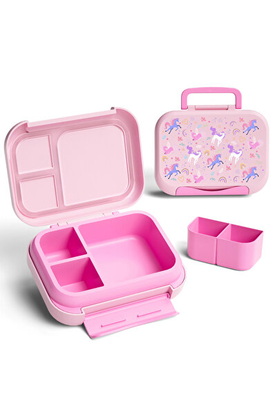 esabela Bento Lunch Box Set for Kids (Multi-Compartment, Leakproof, Insulated, Food Organizer) w/ 350 Steel water bottle and spoon & Fork set