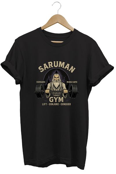 remonz Saruman Gym Lotr Regular Fit 100% Cotton Soft Textured Crew Neck T-Shirt
