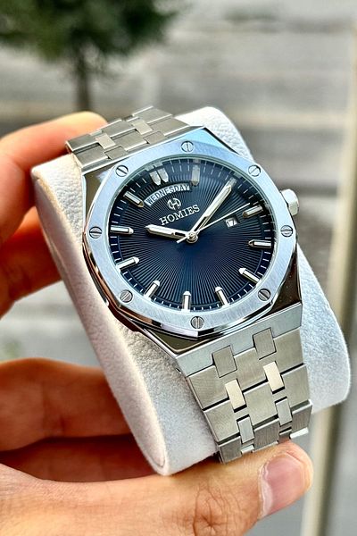 Homies Men's Wristwatch Steel Band Ap Model with Date and Calendar Original Gift Box Bracelet Gift.