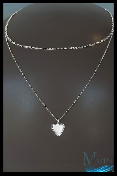 MAZEN Combination Chain Necklace |   Heart Tip |   Double Gold Color Necklace |   Choker Women's Jewelry Accessory