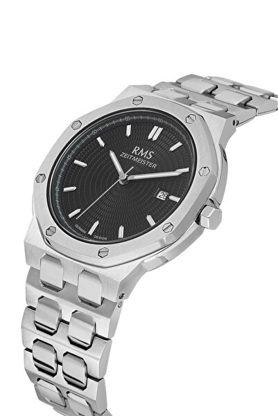 RMS Zeitmeister Rms.1.Ag2052.02 Crystal Glass Steel Cord Steel Case 5 Atm Water Resistant Metallic R