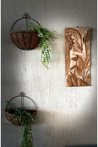 Store NEFARİ'NİN SIRRI ANTİK MISIR AHŞAP OYMA TABLO 20 X 40 cm