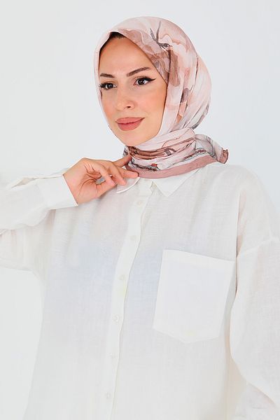 TOFİSA Patterned Bamboo Shawl Salmon - 27521