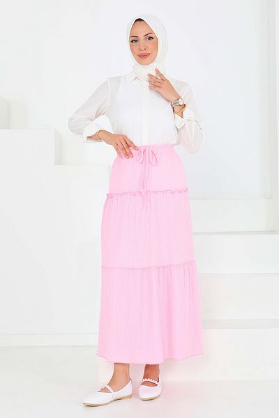 TOFİSA Buffle Skirt Pink - 27540