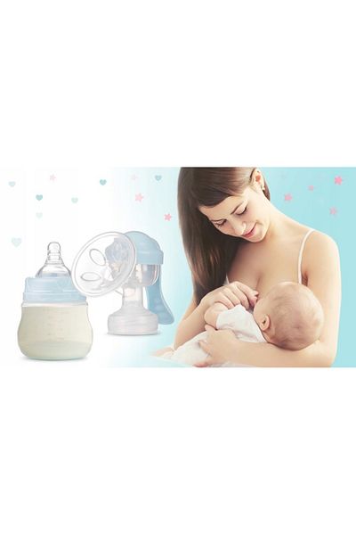 Berdsen Manual breast pump, massage cushion, high-performance suction funnel, 150 ml bottle