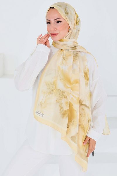 TOFİSA Patterned Bamboo Square Shawl Sari - 27528