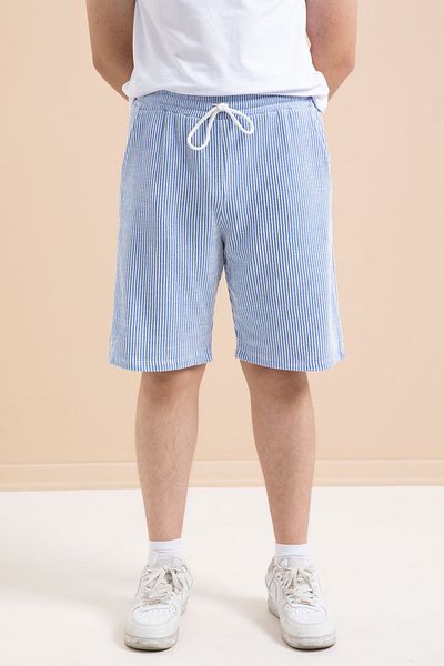 Cansın Mini Blue Waterway Men's Shorts with Elastic Waist 21365