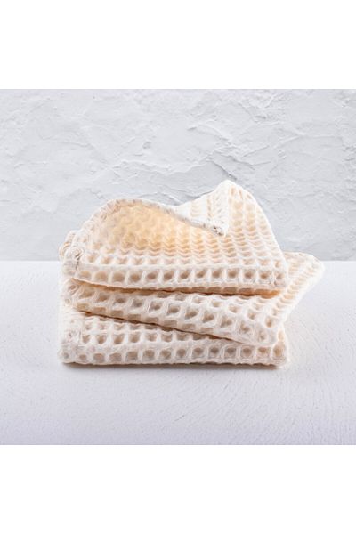 Püskül Tekstil Luxury Kitchen Towel 3 Pieces - High Quality, 100% Cotton, 30X30 Cm, Waffle Woven Washcloth Towel