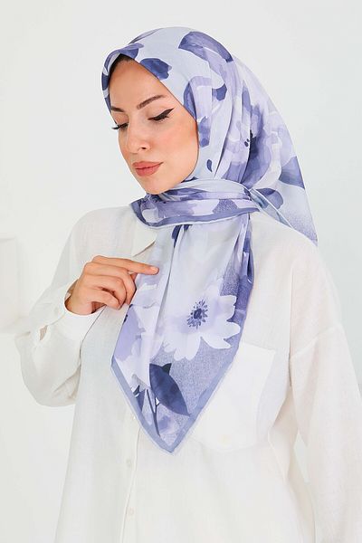 TOFİSA Patterned Bamboo Shawl Purple - 27522
