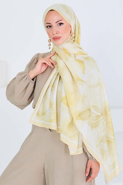 TOFİSA Patterned Bamboo Square Shawl Sari - 27525