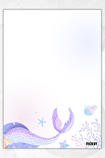 Ficksy دفتر ملاحظات A5 بتصميم حورية البحر - 50 ورقة - دفتر ملاحظات - مفكرة - ...