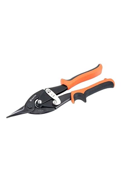 Tactix مقص قصدير للطيران مقاس 250 مم - مقص معدني مستقيم عالي التحمل - أسود/برتقالي