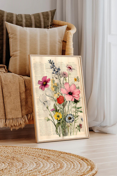 Dekorsiahome Tek Parça Ahşap Çerçeveli Oturma Odası Salon Mutfak Tablosu TK1290