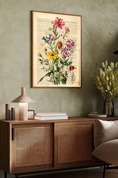 Dekorsiahome Tek Parça Ahşap Çerçeveli Oturma Odası Salon Mutfak Tablosu TK1291