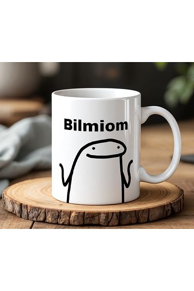 BB TRADE White Ceramic Printed Mug with Bilmiom Design 330ml