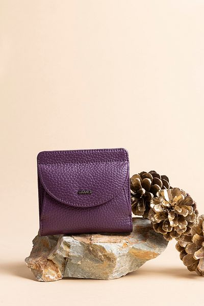 Grande 2833 Genuine Leather Elegance Mini Women's Wallet Plum
