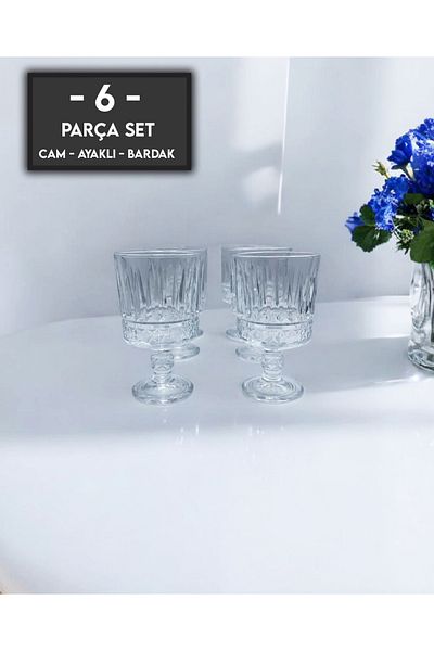 gkzglass home dekor Standing Processing Elysia Glass Coffee Side Water Glass Presentation Set Set of 6