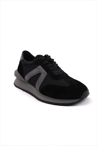Morven Men's Black Seasonal Casual Leather Sports Shoes