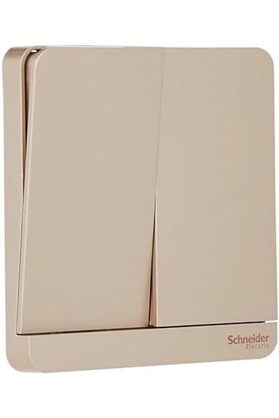 Schneider Electric E8332L1_WG AvatarOn Gold - مفتاح لوحة أحادي الاتجاه ثنائي العصابة - 16AX - ذهبي