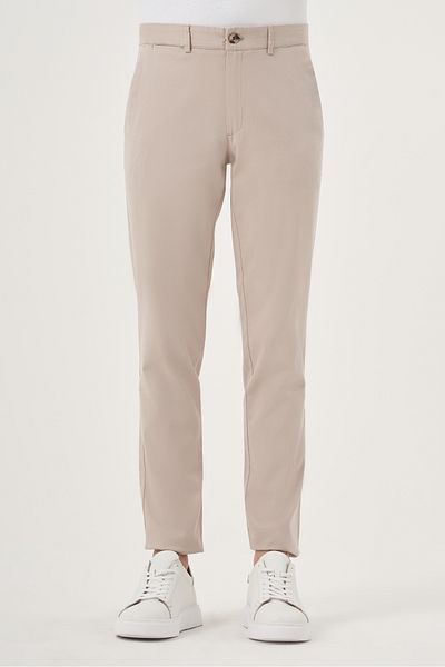Morven Men's Beige Export Summer Cotton Side Pocket Slim Fit Chino Pants