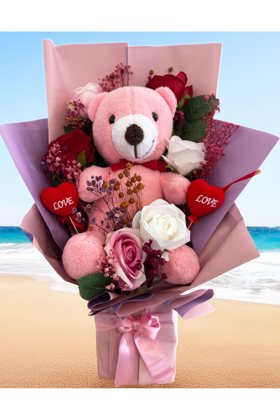 Linalux Gifts Sevgiliye Hediye - Ayıcıklı Çiçek Buketi - Dogum Gunu Hediyesi ...
