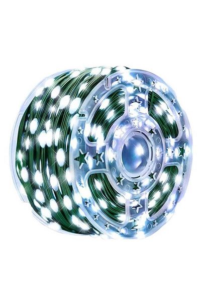 SDX Market Christmas Installation Type Linear Strip with 300 LEDs, 30 m, Cool White, Dark Green Cable Color