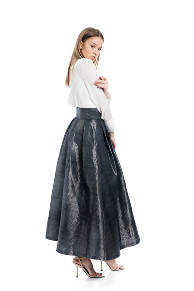RVL Black taffeta skirt