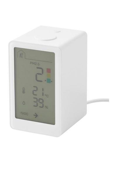 IKEA Vındstyrka hava kalitesi sensörü, beyaz dijital ekran