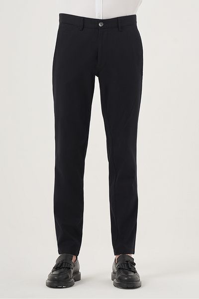 Morven Men's Black Summer Cotton Side Pocket Slim Fit Chino Pants