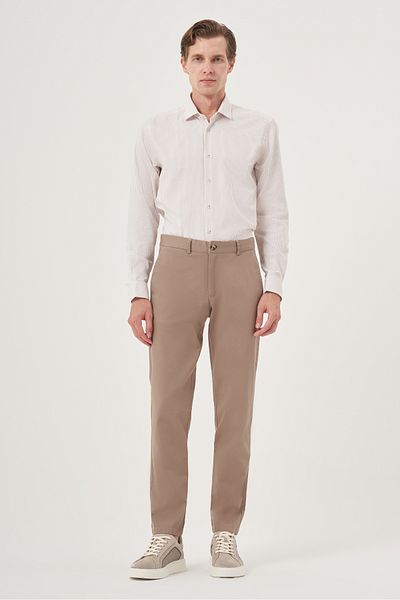Morven Men's Mink Export Summer Cotton Side Pocket Slim Fit Chino Pants