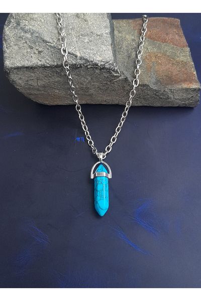 AB Takı Blue Havlit Natural Stone Design Necklace