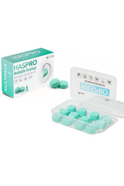 Haspro [6-Pair Pack] Soft Silicone Earplugs for Sleeping, Swimming & Bathing, Anti-Snoring, Noise Ca
