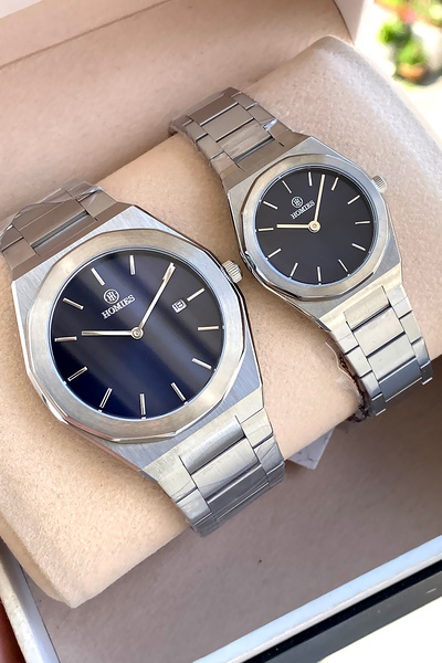 Homies Orijinal 2 Yıl Garantili Kutulu Çelik Erkek Kadın Çift Sevgili Kol Saati