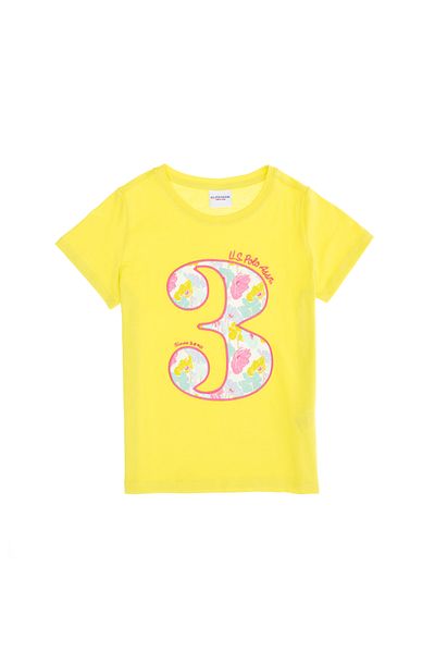 U.S. Polo Assn. Tricou cu decolteu la baza gâtului cu imprimeu floral