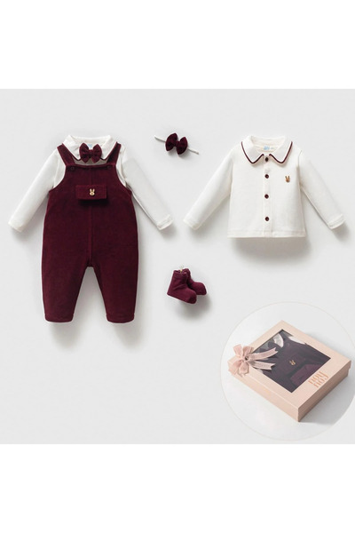 Little Ya Ya Love Baby Boy Premium 3-6 Months Boxed Velvet Jumpsuit Body Socks Set