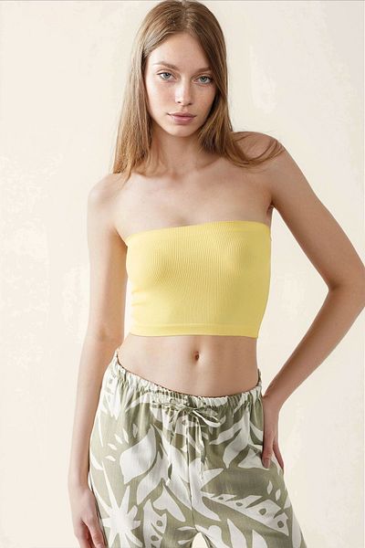 Hiccup Slim Fit Strapless Short Top