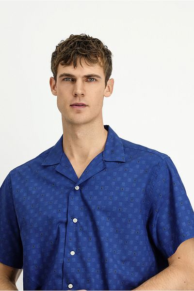 Kiğılı Short Sleeve Regular Fit Patterned Cotton Shirt