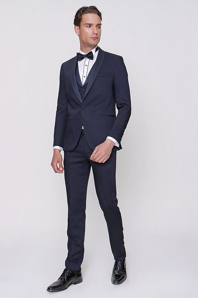 Morven Men's Navy Blue Santorini Ceromonia Groom Suit