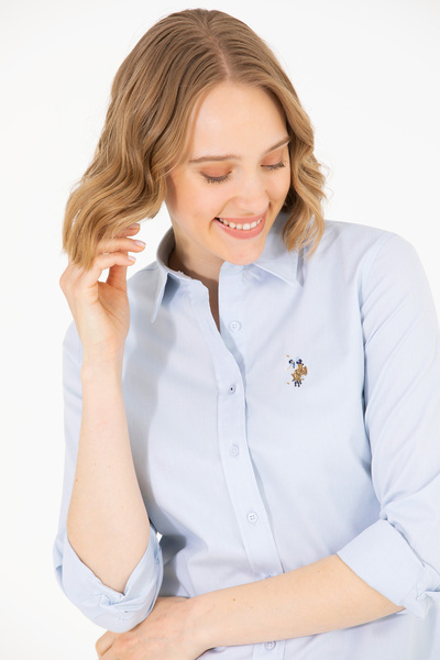 U.S. Polo Assn. Cămașă Slim fit uni cu broderie logo colorat