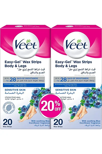 Veet Sensitive Skin Wax Strips, Pack of 20 - From Cold Wax