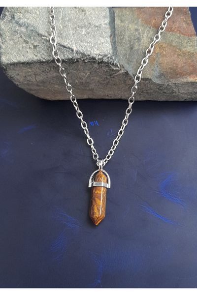 AB Takı Tiger Eye Natural Stone Design Necklace