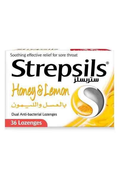 Reckitt Benckiser ستربسلز بالعسل والليمون 36 قرصًا
