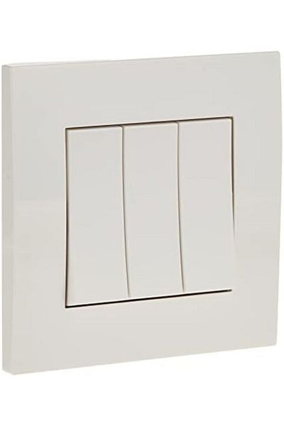 Schneider Electric KB33R_1 Vivace White - مفتاح لوحة أحادي الاتجاه 3 عصابة - 16AX - أبيض