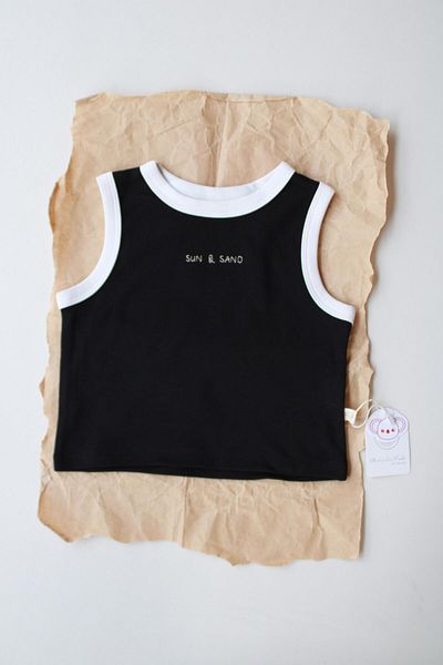Oh La La Koala For Little Ones Black Embroidered Piping Undershirt