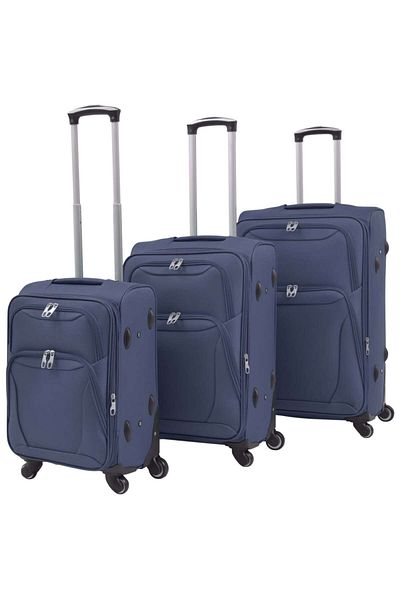 OEM Set of 3 Textile trolley set, 3 pcs, navy blue, Modern, 12 KG, CHIC52984