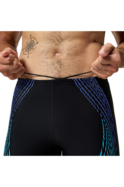 SPEEDO Duo Logo Print Mid Jam-mer Erkek Mayosu Siyah-Mavi