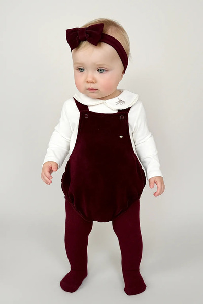 Little Ya Ya Love Baby Girl Premium Boxed Burgundy Velvet Set of 4