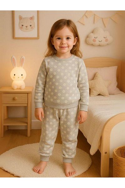 Zekids Girls' Polka Dot Cotton Pajama Set (Ages 6-10)