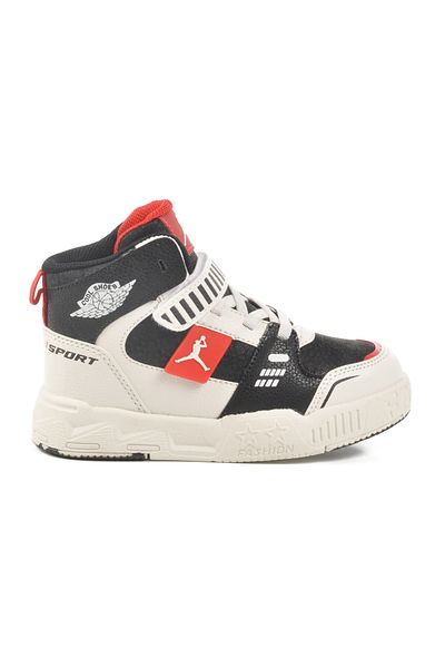 Cool Black Red Velcro Boy Hi Sneaker