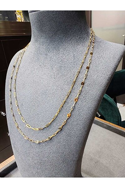 Berr Diamond 14 AYAR ALTIN İKİLİ İTALYAN PULLU ZİNCİR KOLYE